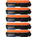 5 Pack Canon 051 Black Compatible High-Yield Toner Cartridge
