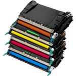 "Set of 4 Lexmark C522 Remanufactured Toner Cartridges (Black, Cyan, Magenta, Yellow)"