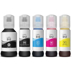 5 Pack Epson T512 Compatible Ink Bottle