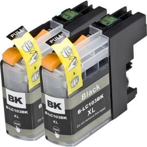 2 Pack Brother LC103 / LC101 Black Compatible High-Yield Ink Cartridges