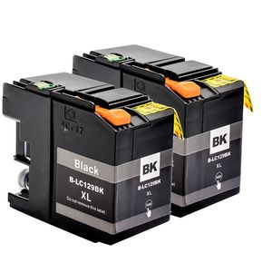 2 Pack Brother LC129BK Black Compatible Ultra High-Yield Ink Cartridges