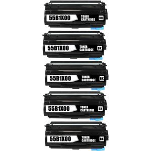 5 Pack Lexmark 55B1X00 Black Compatible Extra High-Yield Toner Cartridge