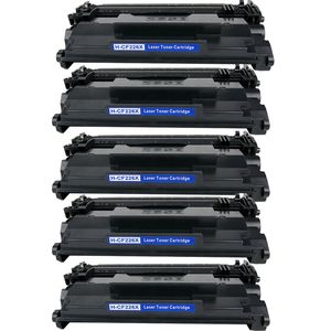 5 Pack HP 26X Black Compatible High-Yield Toner Cartridge (CF226X)