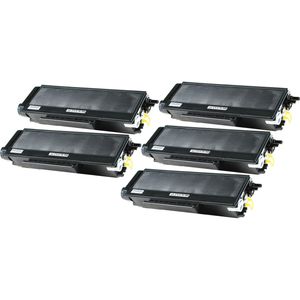 5 Pack Brother TN580 Black Compatible High-Yield Toner Cartridge (Replaces TN550)