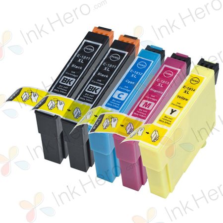 Cartouches d’encre compatibles Epson 18XL XXL – haute capacité, lot de 5