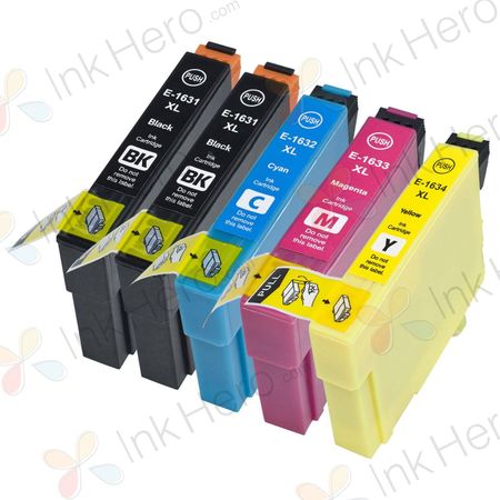 Cartouches d’encre compatibles Epson 16XL XXL – haute capacité, lot de 5