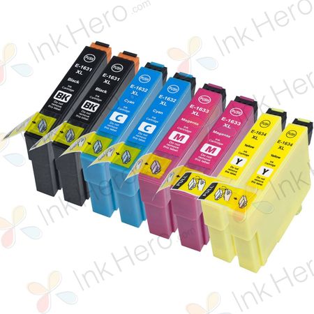 Cartouches d’encre compatibles Epson 16XL XXL – haute capacité, lot de 8