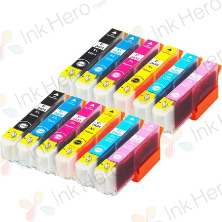 Ühilduvad tindikassetid Epson 24XL – suur maht, 12 tk pakis