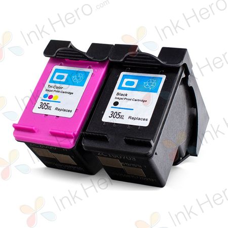 Cartouches d’encre remanufacturées HP 305 XL – haute capacité, lot de 2