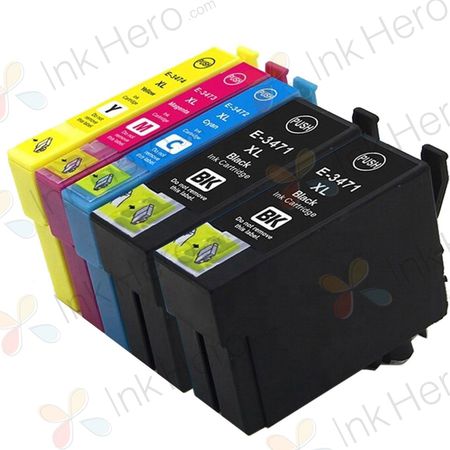 Compatibele inktcartridges voor Epson 34XL – hoge capaciteit, verpakking van 5