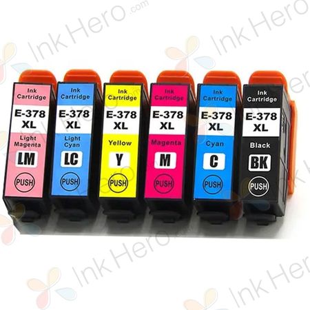 Ühilduvad tindikassetid Epson 378XL – suur maht, 6 tk pakis