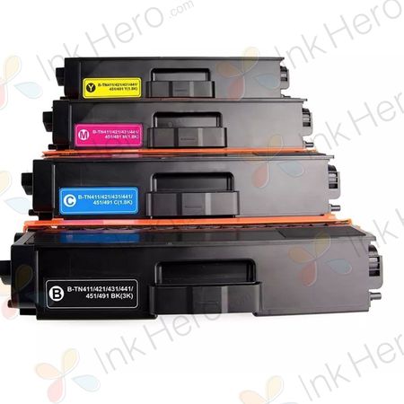 Cartuchos de toner compatíveis Brother TN421 – embalagem de 4 unidades
