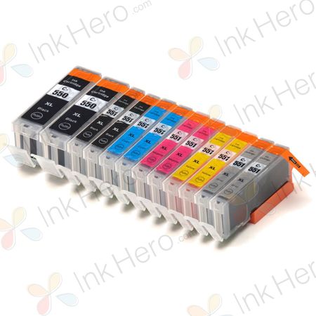 Cartouches d’encre compatibles Canon PGI-550XL & CLI-551XL – haute capacité, lot de 12