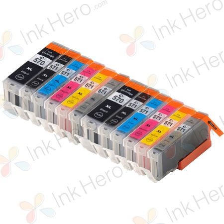 Cartouches d’encre compatibles Canon PGI-570XL & CLI-571XL – haute capacité, lot de 12