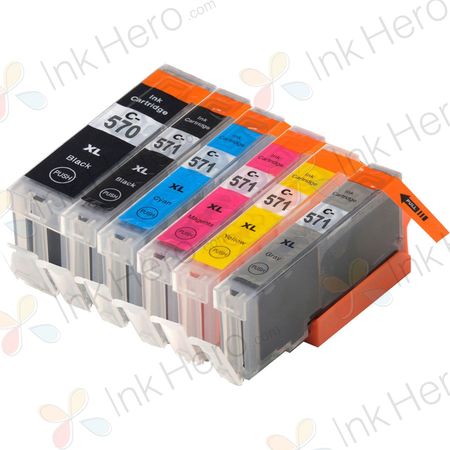 Cartouches d’encre compatibles Canon PGI-570XL & CLI-571XL – haute capacité, lot de 6