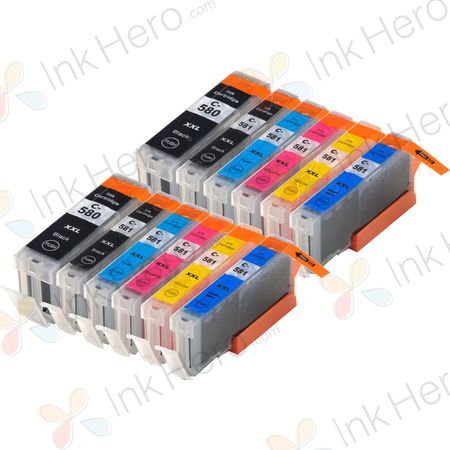 Kompatibilni spremnici tinte Canon PGI-580XXL & CLI-581XXL – superveliki kapacitet, pakiranje od 12 kom.