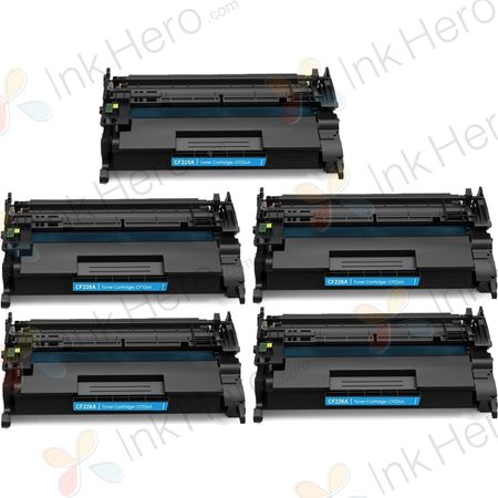 Cartucce toner compatibili HP 26A – nero, confezione da 5 pezzi (CF226A)