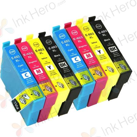 Cartuchos de tinta compatíveis Epson 603XL – alta capacidade, embalagem de 8 unidades