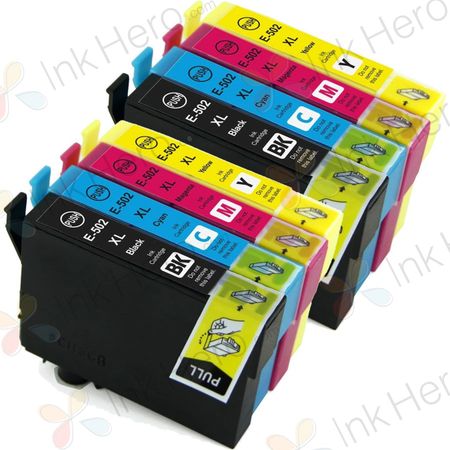 Cartouches d’encre compatibles Epson 502XL – haute capacité, lot de 8
