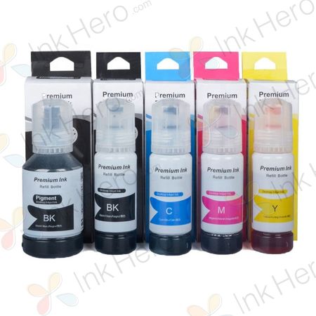 Kompatible blækpatroner Epson 105 / Epson 106 Ecotank – pakke med 5 stk.
