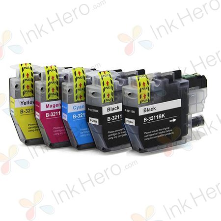 Kompatible Tintenpatronen Brother LC3211 – hohe Kapazität, 5er-Pack