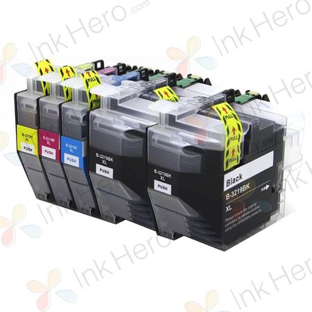 Cartuchos de tinta compatíveis Brother LC3219 – capacidade super alta, embalagem de 5 unidades
