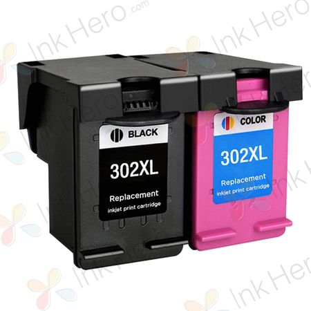 Cartuchos de tinta remanufacturados HP 302 XL – alta capacidad, paquete de 2