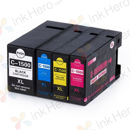 Cartouches d’encre compatibles Canon PGI-1500XL – haute capacité, lot de 4