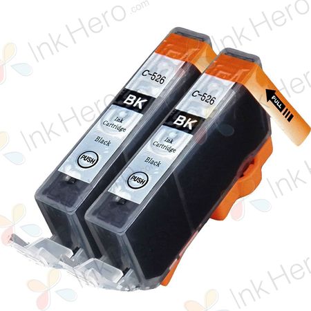Suderinamos rašalo kasetės Canon CLI-526BK – juoda, 2 vnt. pakuotė