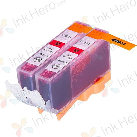 Cartucce d'inchiostro compatibili Canon CLI-521M – magenta, confezione da 2 pezzi