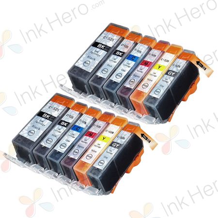 Cartuchos de tinta compatibles Canon PGI-525 & CLI-526 – paquete de 12