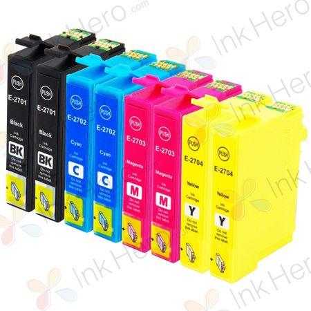 Cartușe de cerneală compatibile Epson 27XL – capacitate mare, pachet de 8 bucăți