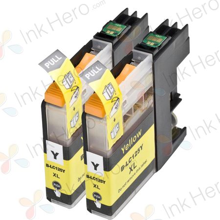Cartouches d’encre compatibles Brother LC125Y – jaune, capacité super haute, lot de 2