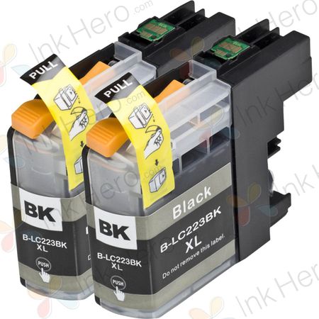 Kompatible Tintenpatronen Brother LC223 – Schwarz, hohe Kapazität, 2er-Pack (ersetzt LC221)