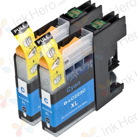 Cartuchos de tinta compatíveis Brother LC223 – ciano, alta capacidade, embalagem de 2 unidades (substitui LC221)