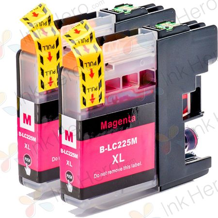 Cartouches d’encre compatibles Brother LC225M – magenta, capacité super haute, lot de 2