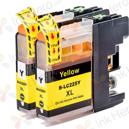 Cartouches d’encre compatibles Brother LC225Y – jaune, capacité super haute, lot de 2