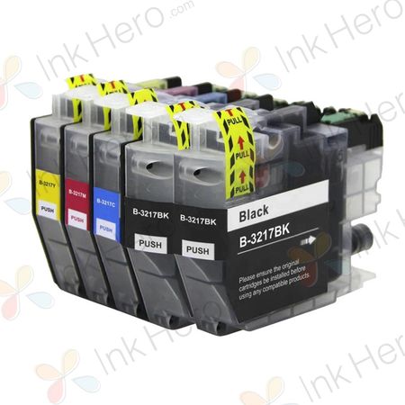 Cartucce d'inchiostro compatibili Brother LC3217 – alta capacità, confezione da 5 pezzi