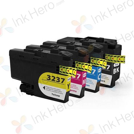 Suderinamos rašalo kasetės Brother LC3237 – superdidelė talpa, 4 vnt. pakuotė