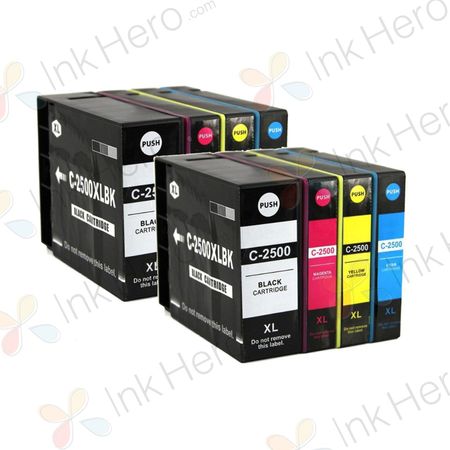 Yhteensopivat mustekasetit Canon PGI-2500XL – suuri kapasiteetti, 8 kappaleen pakkaus