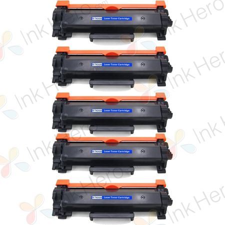 Cartouches de toner compatibles Brother TN2420 – noir, haute capacité, lot de 5